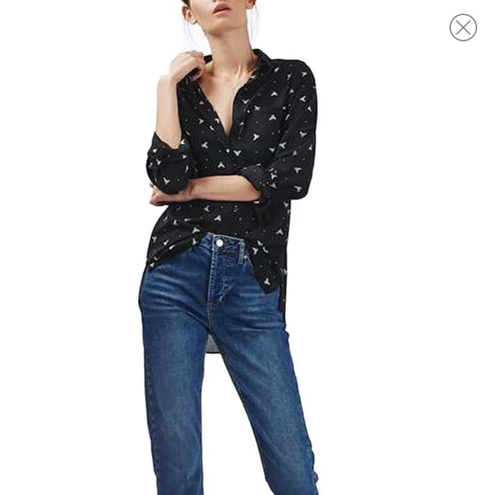 Topshop oversized bee blouse
